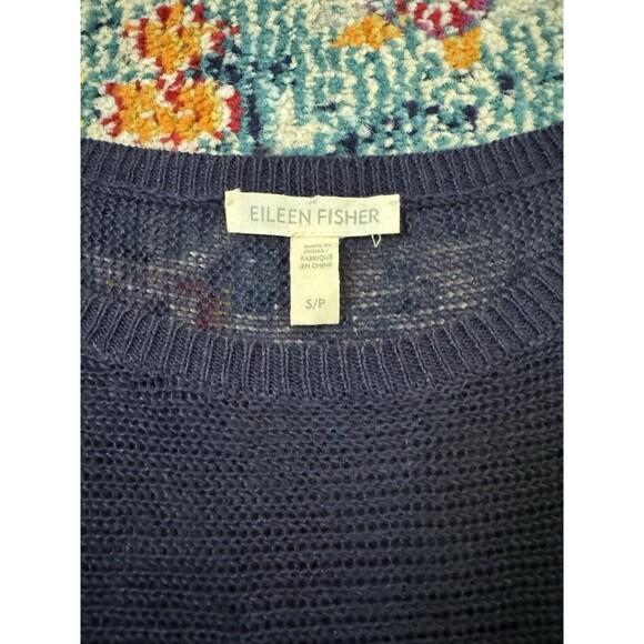 Eileen Fisher Blue‎ Organic Linen Lightweight Blouse Minimalistic Lagenlook S - Picture 4 of 7